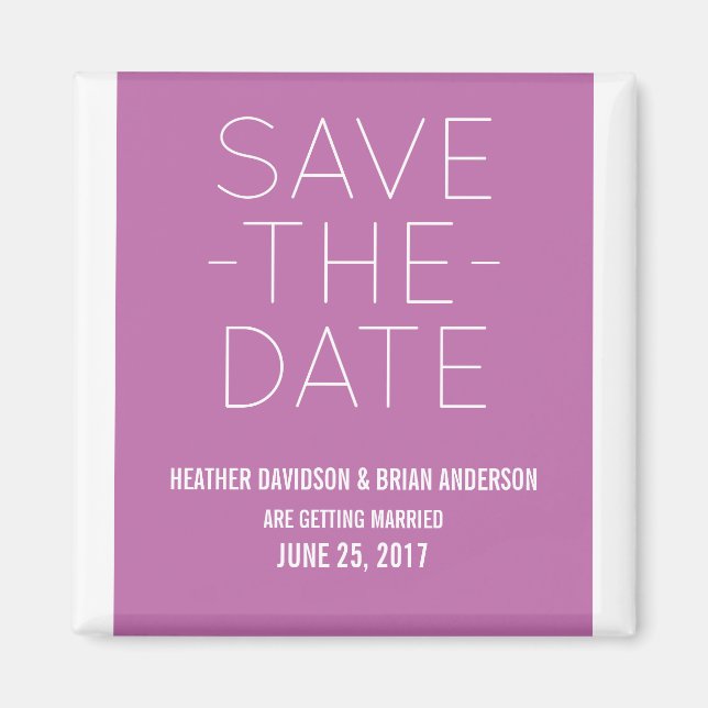 Speichern Sie einfach das Date Magnet, Fuchsia Magnet (Vorne)