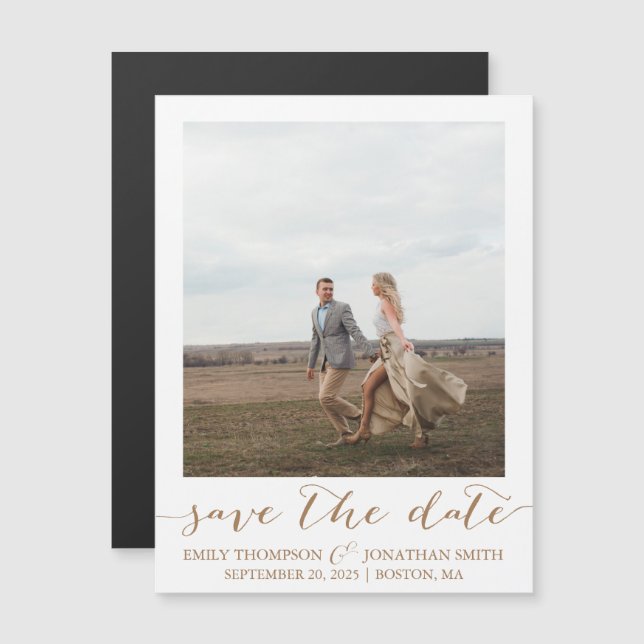 Speichern von Datumsmagneten mit einem Bild in Gol Magneteinladung (Vorne/Hinten)