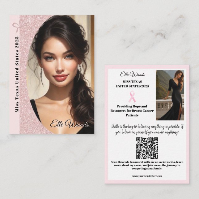 Speicherplattform-Aufrufkarte | Rose Gold Glitz Visitenkarte (Vorne/Hinten)