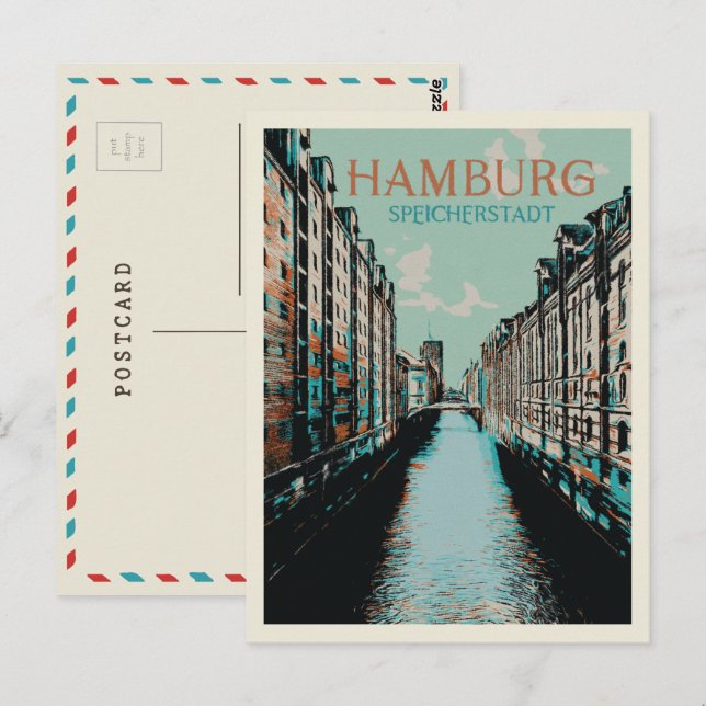 Speicherstadt Hamburg - Iconic Warehouse District Postkarte (Vorne/Hinten)