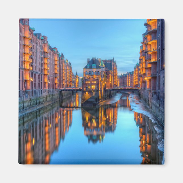 Speicherstadt Warehouses, Hamburg, Deutschland Magnet (Vorne)