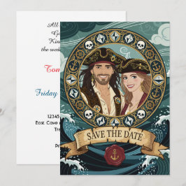 Speichert das Datum Coole Piratenhochzeit Save The Date