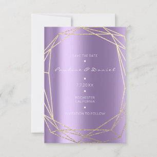 Speichert das Datum Diamant Gold Lila Schwarz Mono Save The Date