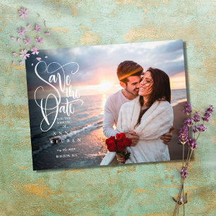 Speichert das Datum Elegantes Skript Foto Postkarte