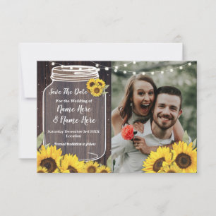 Speichert das Datum Foto Holz Sonnenblume Foto Hoc Save The Date