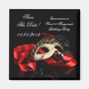 Speichert das Datum Quinceanera Sweet 16 Masquerad Magnet