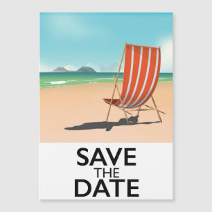 Speichert das Datum Vintage-Stranddeckstuhl Magnetkarte