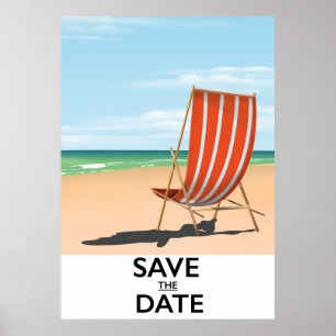 Speichert das Datum Vintage-Strandposter Poster