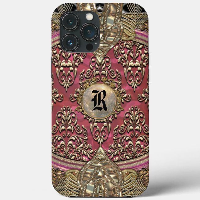 Speigaford Baroque Damask Monogram Case-Mate iPhone Hülle (Rückseite)