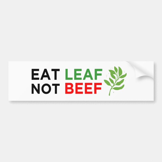 Speiseblatt, nicht Rindfleisch vegan Autoaufkleber (Vorne)