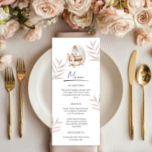 Speisekarte Baby Shower Brunch Dusty Pink Gold übr