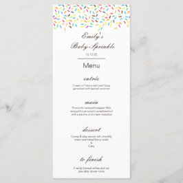 Speisekarte, Baby Sprinkle Party Menu, Eiscreme Menükarte