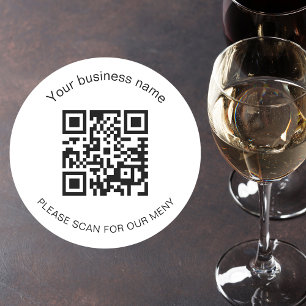 Speisekarte des Bar "White Black Business" mit Cod Runder Aufkleber