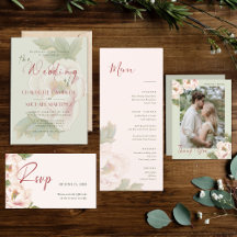Speisekarte des eleganten Party Blush Pink Peony F