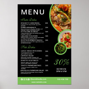 Speisekarte des eleganten Restaurants Poster