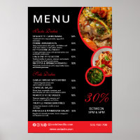 Speisekarte des eleganten Restaurants