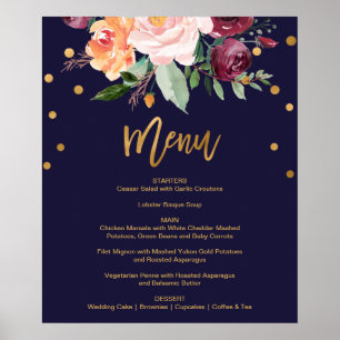 Speisekarte des Herbstflorals Poster