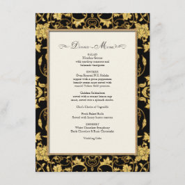 Speisekarte Floral Damask Glitzer Feierliche Hochz Menükarte