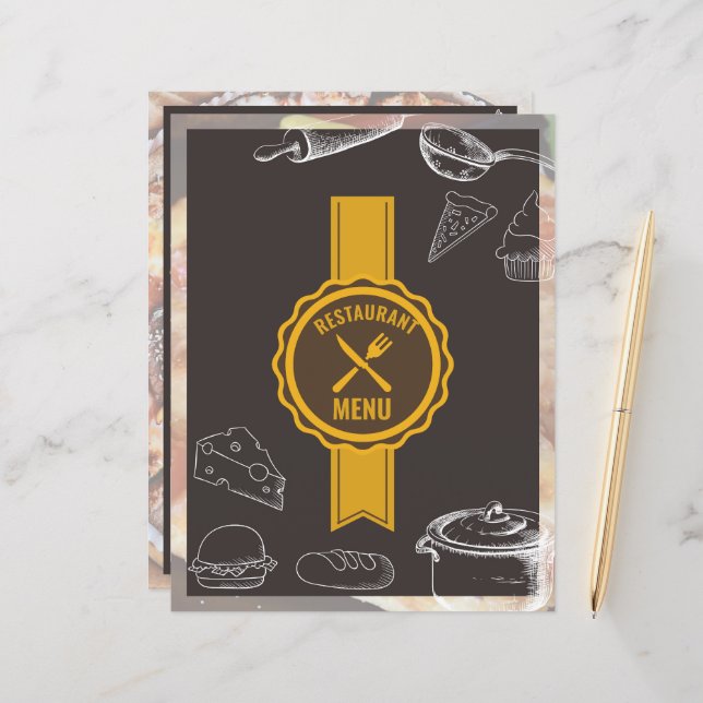 Speisekarte | Flyer mit Speisekarte (Vorderseite/Rückseite Beispiel)