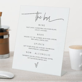 Speisekarte für Hochzeiten Bar Empfang Tabelle G40 Sockelschild