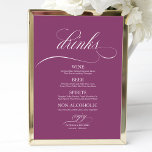 Speisekarte für Hochzeiten Drinks Bar Sign Chic Pi Poster<br><div class="desc">Hochzeitsgetränke - Bar-Menü - Schwarz und Weiß</div>