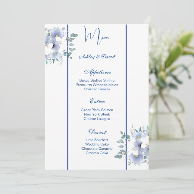 Speisekarte für Hochzeiten Menükarte (Stehend Vorderseite)