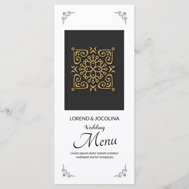 Speisekarte für Hochzeiten Menükarte (Vorderseite)