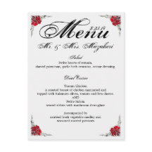 Speisekarte für Hochzeiten Shalicia