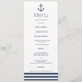 Speisekarte für Nautische Abendessen mit Anker und Menükarte