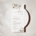 Speisekarte für rustikale Hochzeiten mit Creme Menükarte<br><div class="desc">Elegante cremefarbene Hochzeitskarte.</div>