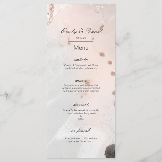 Speisekarte, Hochzeitsmenü, Babydusche, Bridal   Menükarte (Vorderseite)