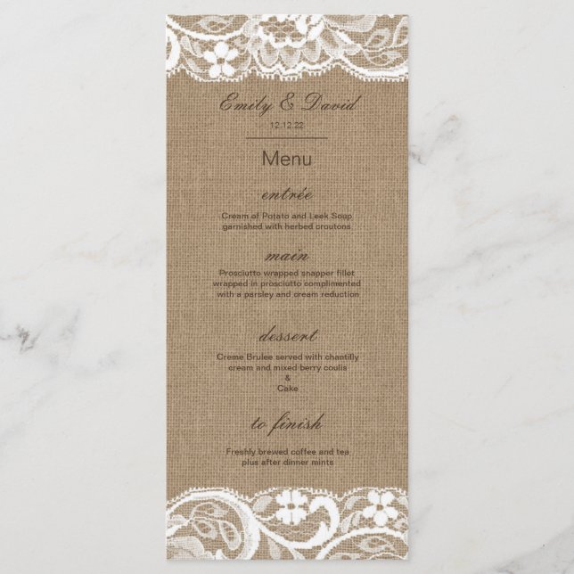 Speisekarte, Hochzeitsmenü, Babydusche, Bridal   Menükarte (Vorderseite)
