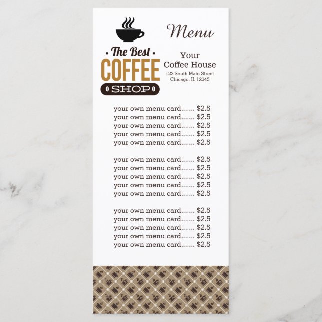 Speisekarte Kaffeehaus Menükarte (Vorderseite)