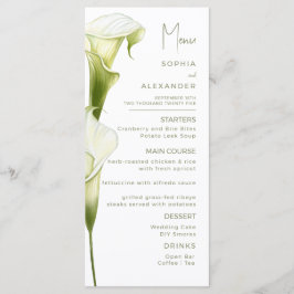 Speisekarten für eine moderne Hochzeit. Menükarte