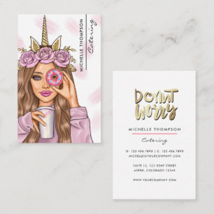 Speisen-Catering Fantasie-Einhorn-Dame Visitenkart Visitenkarte