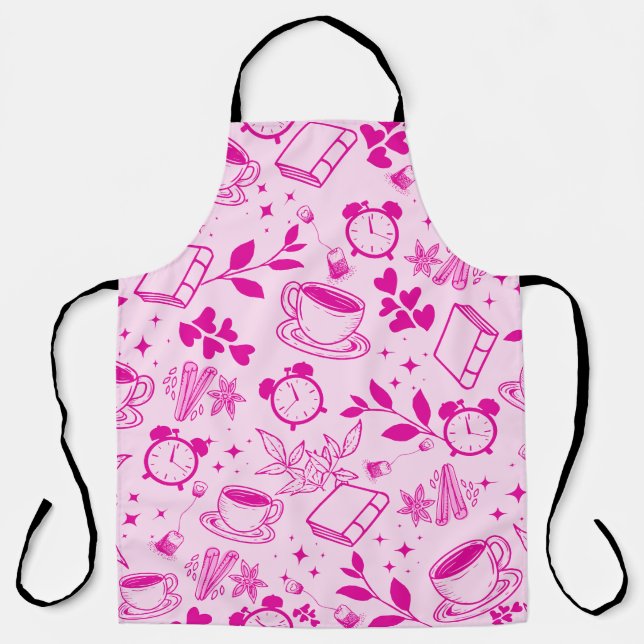 Speisen niedlicher Teekaffee mädchenhaft rosa Schürze (Vorderseite)