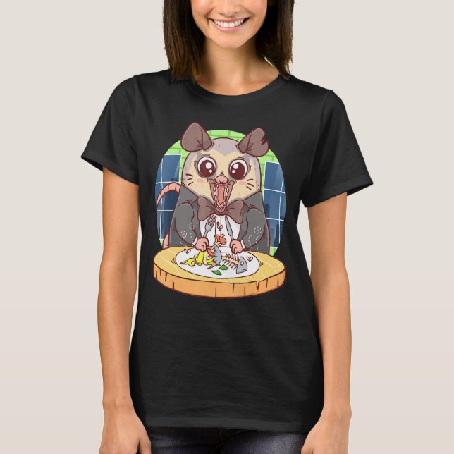 Speisen Sie den Müll Possum Live Ugly Opossum im R T-Shirt (Vorderseite)