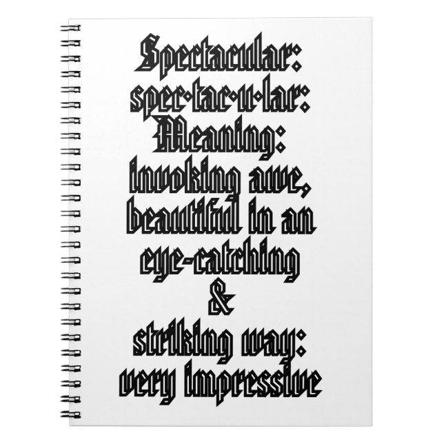 Spektakulär: Definition ・ tac ・ ・ Notizblock (Vorderseite)