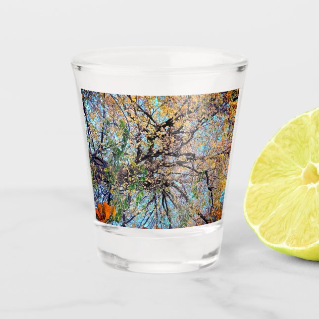 Spektakuläre Blätter Schnapsglas (Vorderseite)