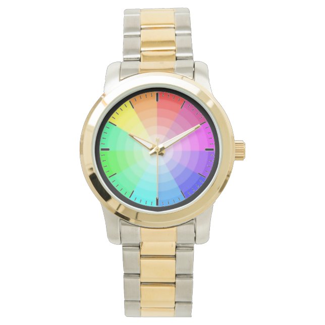 Spektakuläre Inverse Spectrum Art, Regenbogenrad Armbanduhr (Vorderseite)