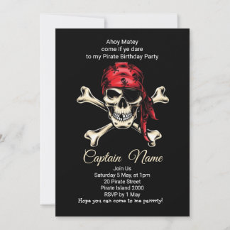 Spektakuläre Pirate Birthday Party! Einladung
