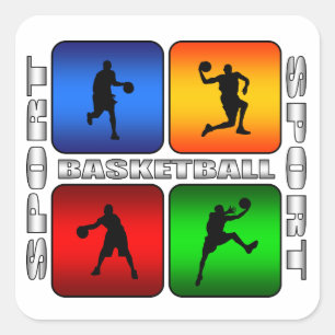 Spektakulärer Basketball Quadratischer Aufkleber