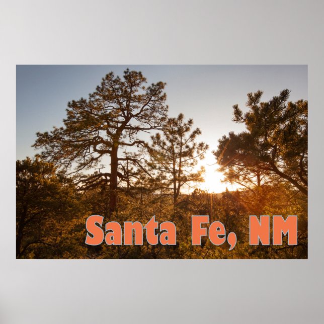 Spektakulärer Santa Fe Sonnenuntergang: High Wüste Poster (Vorne)