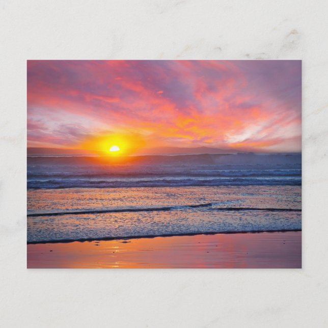 Spektakulärer Sonnenuntergang am Huntington Beach Postkarte (Vorderseite)