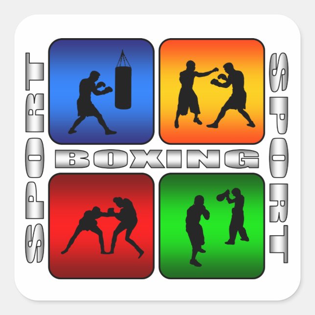 Spektakuläres Boxing Quadratischer Aufkleber (Vorderseite)