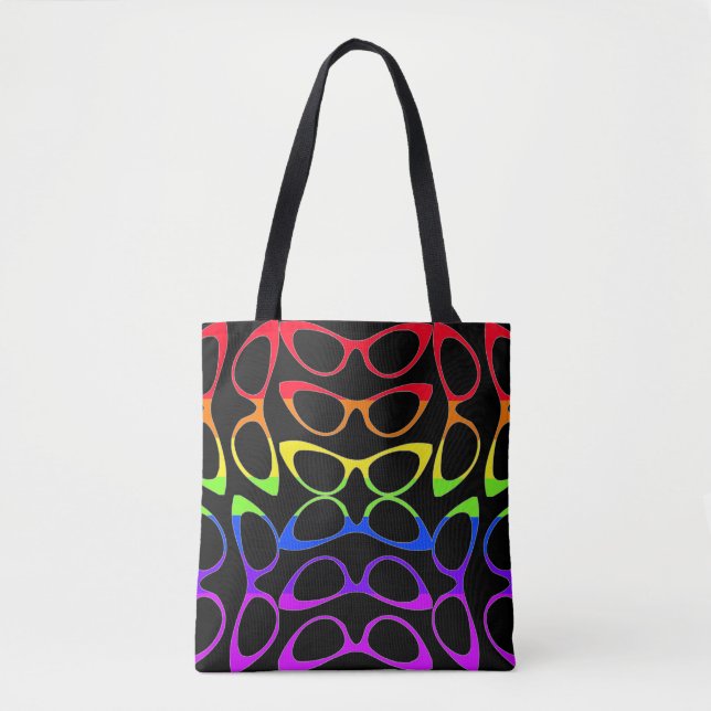 Spektakuläres Cat Eye Glasses Regenbogenmuster Tasche (Vorderseite)