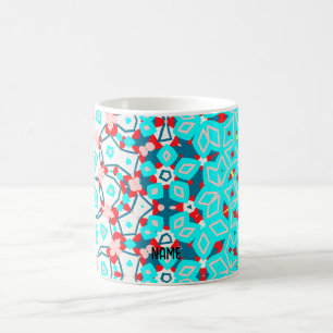 Spektakuläres Rot, Gelb und Blau Kaffeetasse