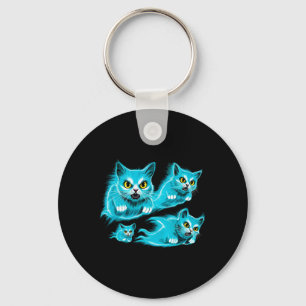 Spektralkatzen Halloween Funny Flying Ghost-T-Shir Schlüsselanhänger