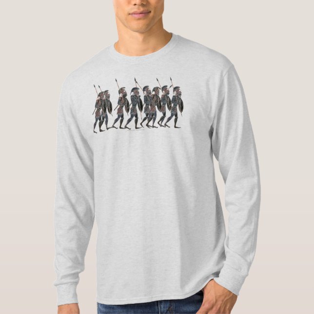 Spektrum. Altgriechische Hoplites in Bewegung T-Shirt (Vorderseite)