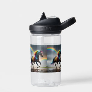 Spektrum der Gnade: Regenbogenpferd unter Regenbög Trinkflasche